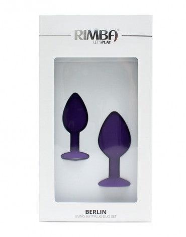 Rimba - Berlin - Bling Buttplug - Set Met 2 Buttplugs Met Kristal - Paars-Erotiekvoordeel.nl