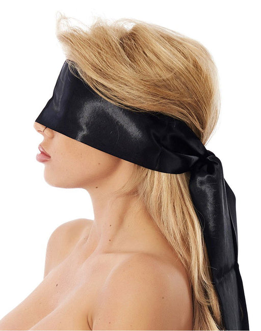 Rimba - Blindfold - Also for Bondage - Nylon - Black - 150 cm length - 10 cm width-Erotiekvoordeel.nl