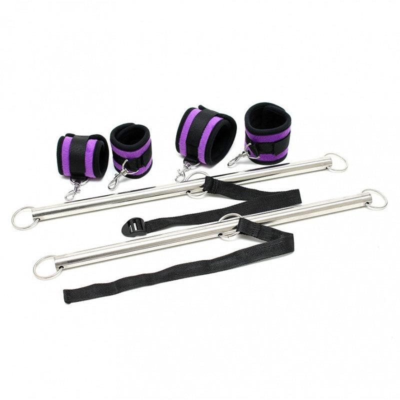 Rimba - Dubbele Spreader Bar Met Zachte Boeien - Paars/Zwart-Erotiekvoordeel.nl