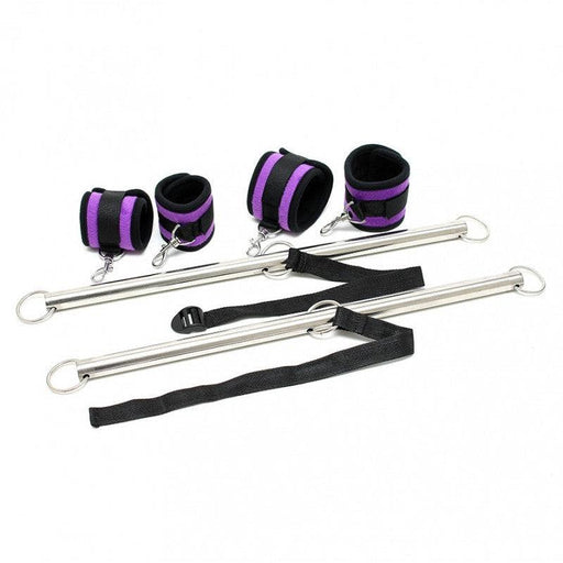 Rimba - Dubbele Spreader Bar Met Zachte Boeien - Paars/Zwart-Erotiekvoordeel.nl