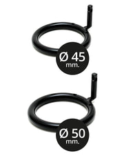 Rimba Bondage Play - Kuisheidskooi - Metalen Peniskooi Met hangslot en Twee Ringen - Zwart-Erotiekvoordeel.nl