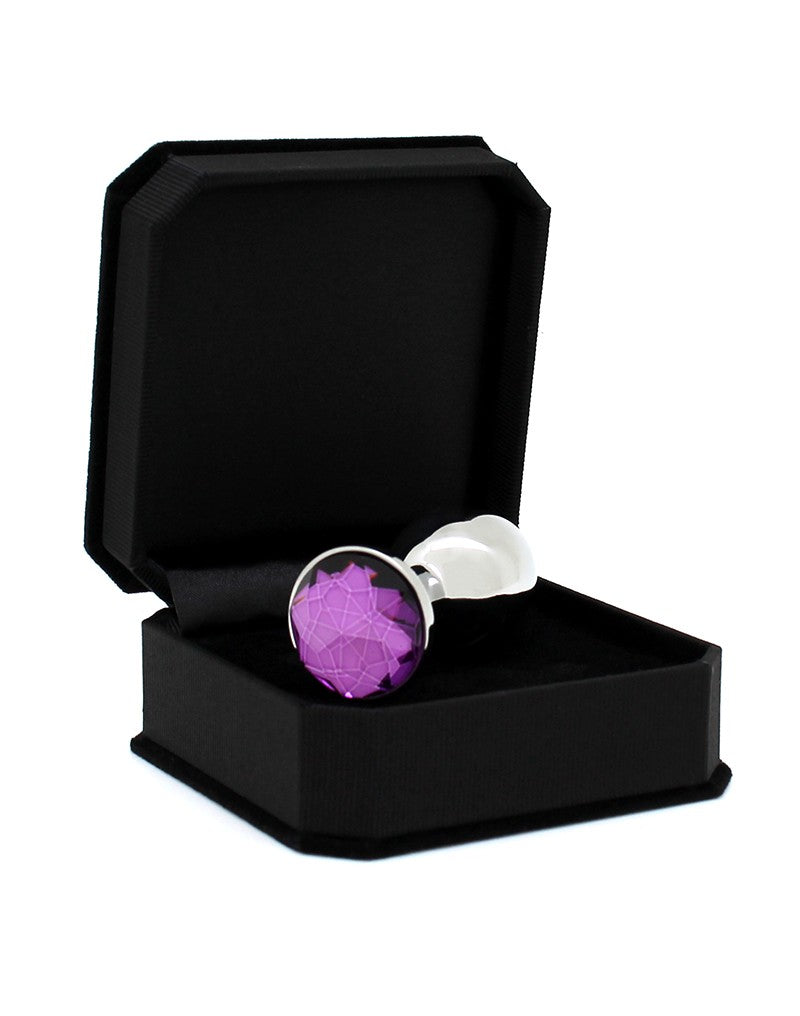 Rimba - Small Butt Plug with Purple Decorative Crystal - Erotiekvoordeel.nl