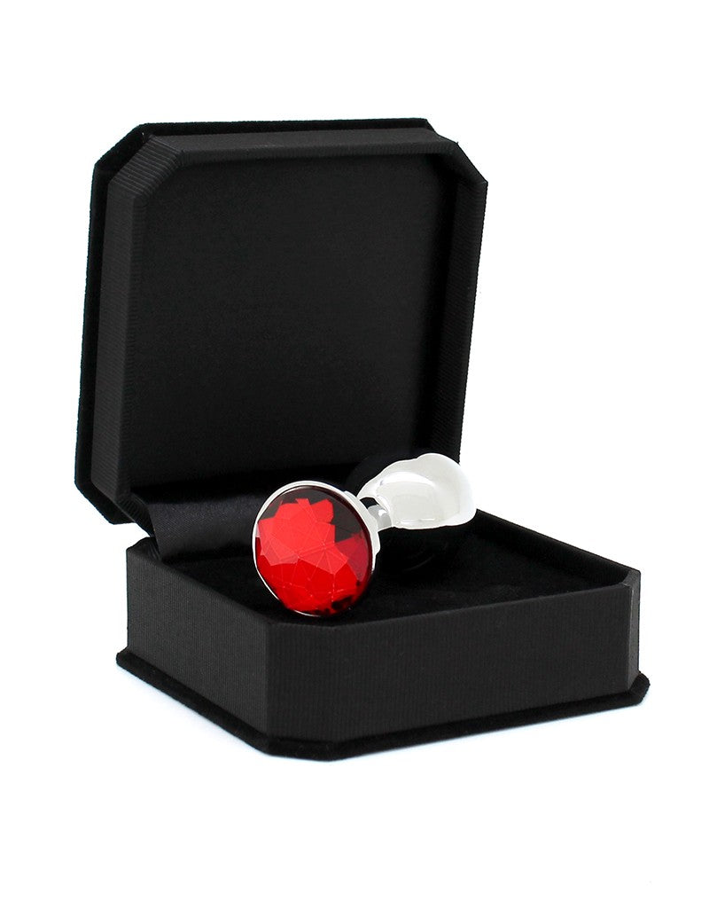 Rimba - Plug anal pequeño con cristal rojo 3 x 7,3 cm - Erotiekvoordeel.nl