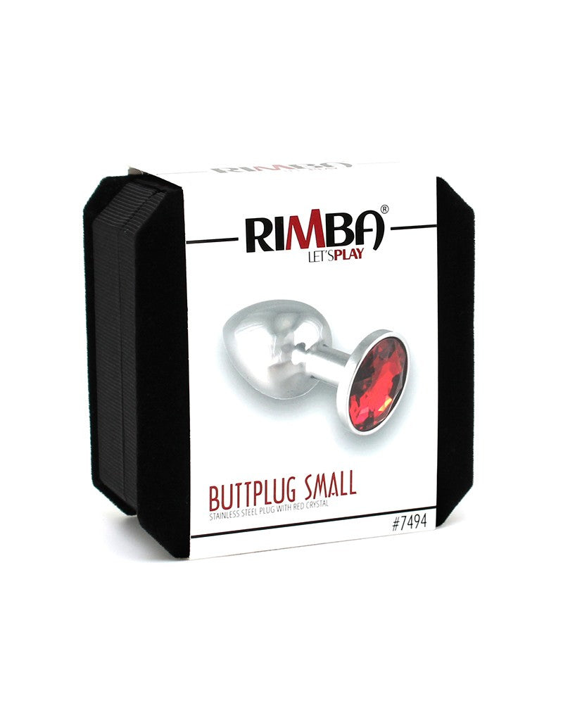 Rimba - Plug anal pequeño con cristal rojo 3 x 7,3 cm - Erotiekvoordeel.nl