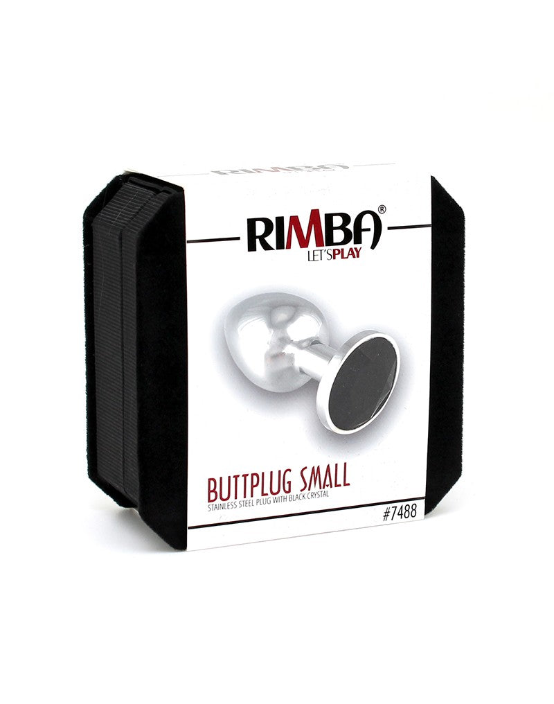 Rimba - Small Butt Plug with Black Crystal 3 x 7.3 cm - Erotiekvoordeel.nl