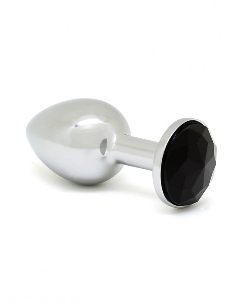 Rimba - Small Butt Plug with Black Crystal 3 x 7.3 cm - Erotiekvoordeel.nl