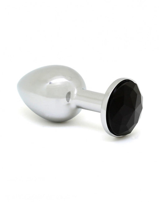 Rimba - Small Butt Plug with Black Crystal 3 x 7.3 cm - Erotiekvoordeel.nl