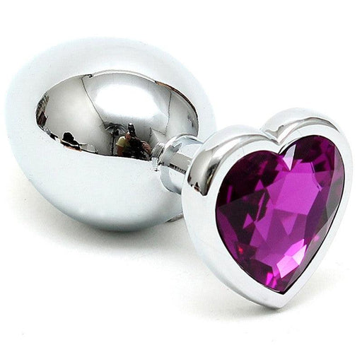Rimba - Small Butt Plug with Heart-Shaped Crystal - Purple-Erotiekvoordeel.nl