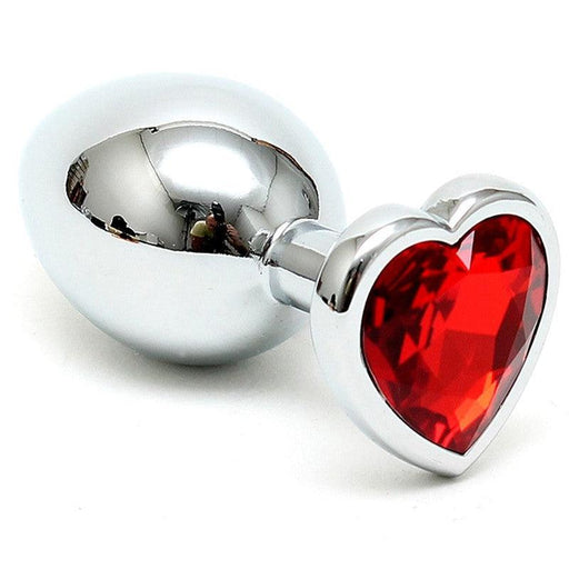 Rimba - Plug anale piccolo con cristallo a forma di cuore - Rosso-Erotiekvoordeel.nl