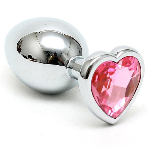 Rimba - Small Butt Plug with Heart-Shaped Crystal - Pink-Erotiekvoordeel.nl