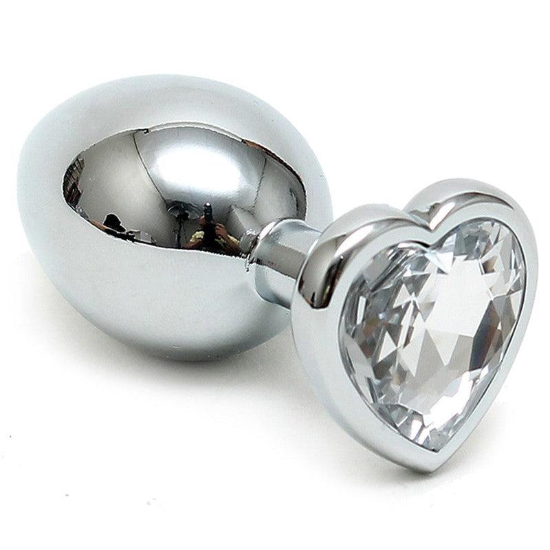 Rimba - Small Butt Plug with Heart-Shaped Crystal - Clear-Erotiekvoordeel.nl