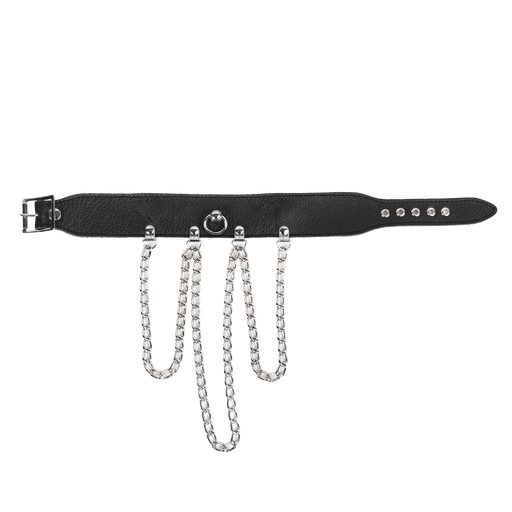 Rimba - Collar con cadenas - Negro y plata - Erotiekvoordeel.nl