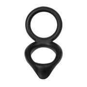 Rimba - Anillo para el pene doble de silicona - Negro-Erotiekvoordeel.nl