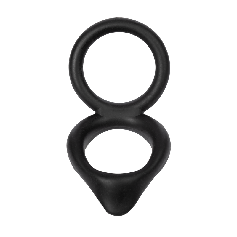 Rimba - Anillo para el pene doble de silicona - Negro-Erotiekvoordeel.nl