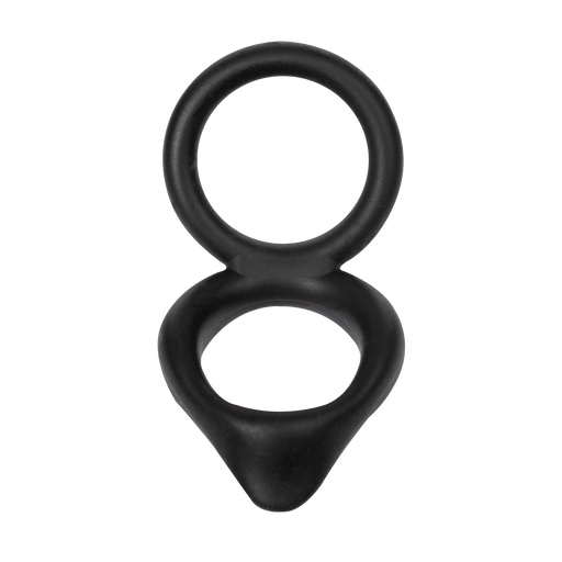 Rimba - Double Silicone Cock Ring - Black-Erotiekvoordeel.nl