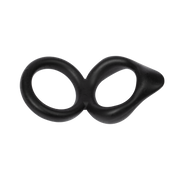 Rimba - Anillo para el pene doble de silicona - Negro-Erotiekvoordeel.nl