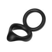 Rimba - Anillo para el pene doble de silicona - Negro-Erotiekvoordeel.nl