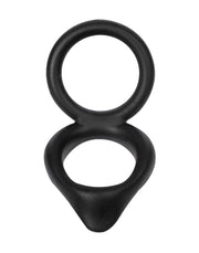Rimba - Anillo para el pene doble de silicona - Negro-Erotiekvoordeel.nl