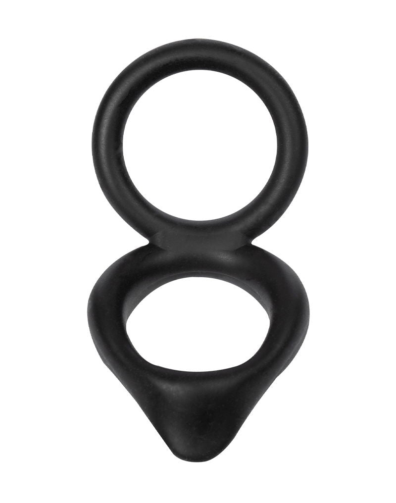 Rimba - Anillo para el pene doble de silicona - Negro-Erotiekvoordeel.nl