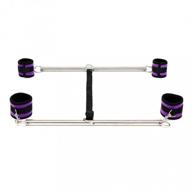 Rimba - Dubbele Spreader Bar Met Zachte Boeien - Paars/Zwart-Erotiekvoordeel.nl