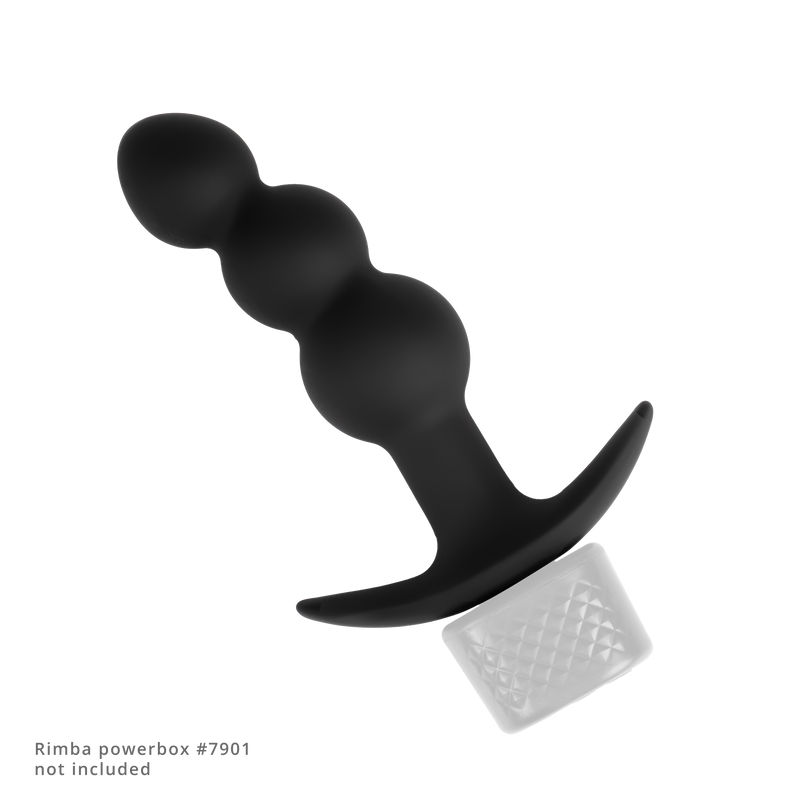 Rimba Electro Play - E-Stim Geribbelde Buttplug - Bi-Polair - Zwart-Erotiekvoordeel.nl