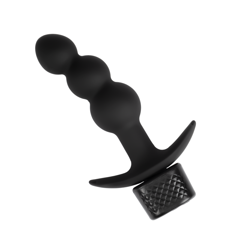 Rimba Electro Play - E-Stim Geribbelde Buttplug - Bi-Polair - Zwart-Erotiekvoordeel.nl