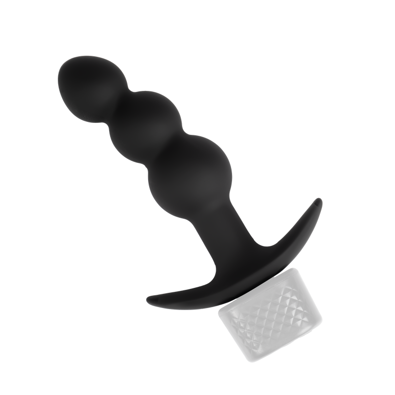 Rimba Electro Play - E-Stim Geribbelde Buttplug - Bi-Polair - Zwart-Erotiekvoordeel.nl