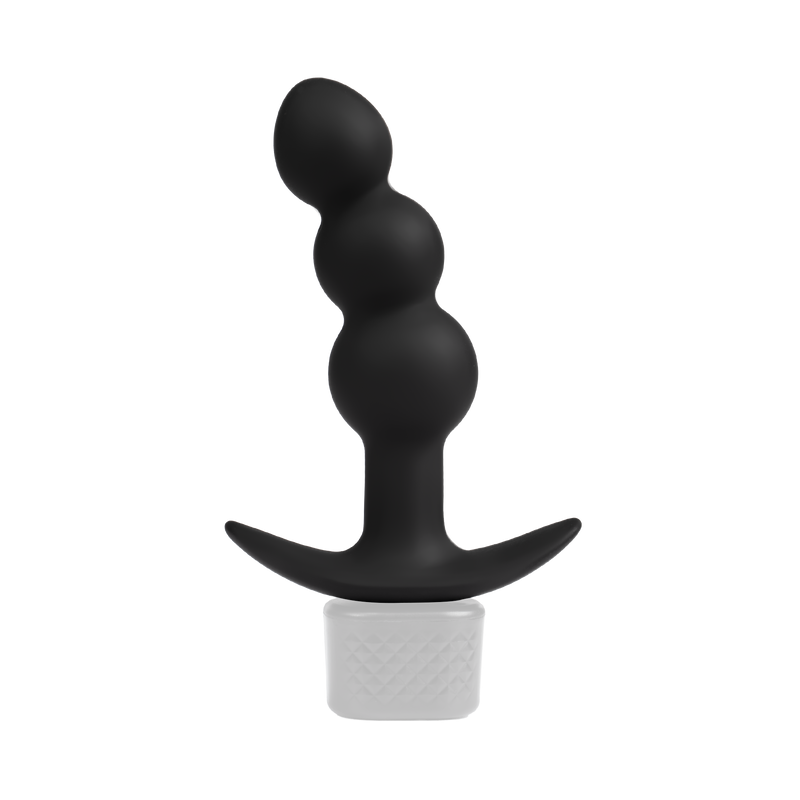 Rimba Electro Play - E-Stim Geribbelde Buttplug - Bi-Polair - Zwart-Erotiekvoordeel.nl