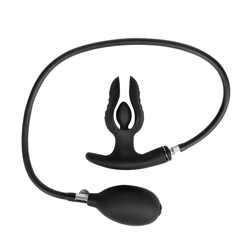 Rimba Electro Play - E-Stim Opblaasbare Anker Anaal Plug - Bi-Polair - Zwart-Erotiekvoordeel.nl