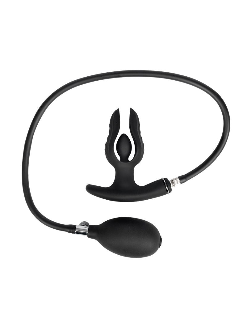 Rimba Electro Play - E-Stim Opblaasbare Anker Anaal Plug - Bi-Polair - Zwart-Erotiekvoordeel.nl