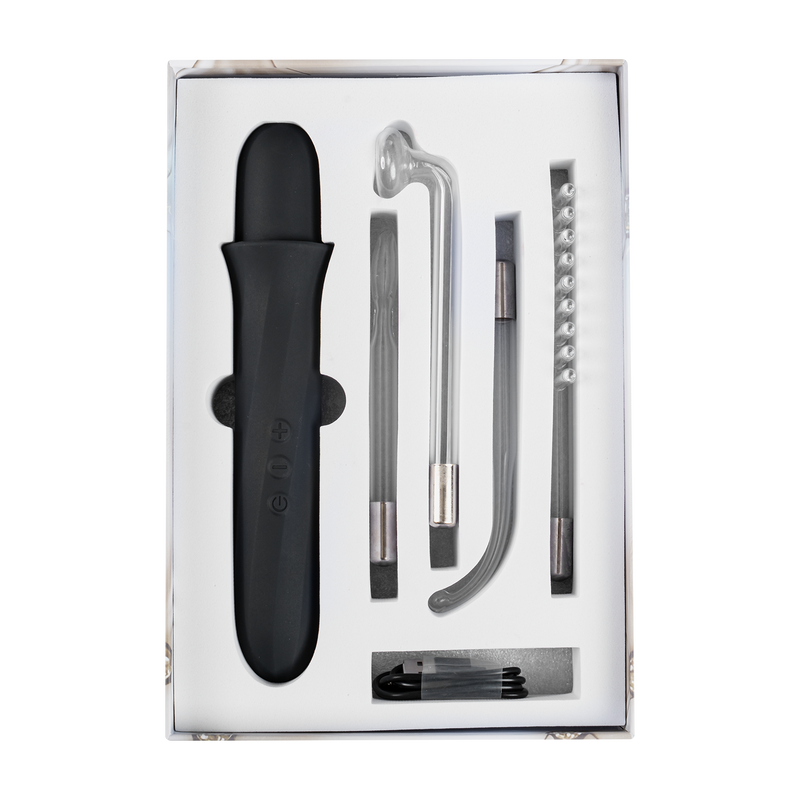 Rimba Electroplay - Varita Neon con electrodos intercambiables - Recargable - Erotiekvoordeel.nl