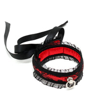Rimba - Collar - Burlesque Collar With O-Ring - Black/Red-Erotiekvoordeel.nl