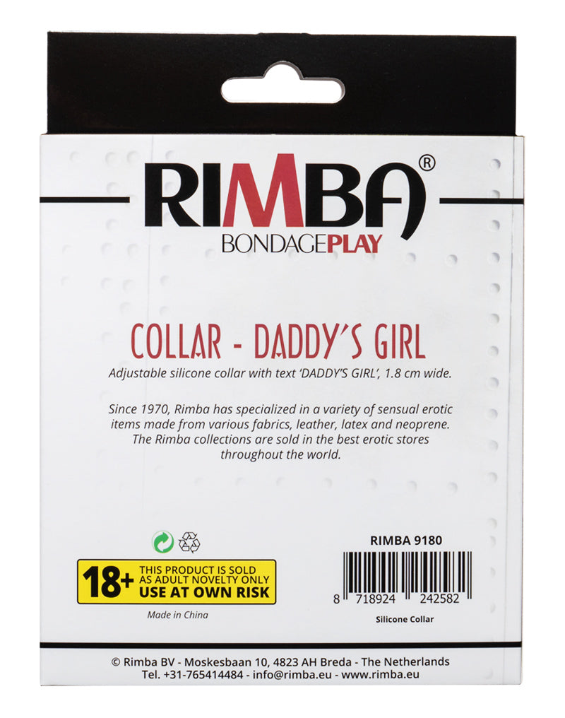 Rimba - Obroża - Obroża Z Napisem - DADDY'S GIRL - Silikon - Czarny-Erotiekvoordeel.nl