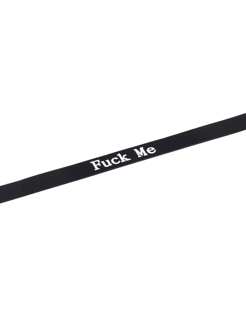 Rimba - Collar - Collar With Text - FUCK ME - Silicone - Black-Erotiekvoordeel.nl