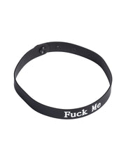 Rimba - Collar - Collar With Text - FUCK ME - Silicone - Black-Erotiekvoordeel.nl