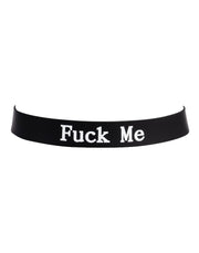 Rimba - Collar - Collar With Text - FUCK ME - Silicone - Black-Erotiekvoordeel.nl