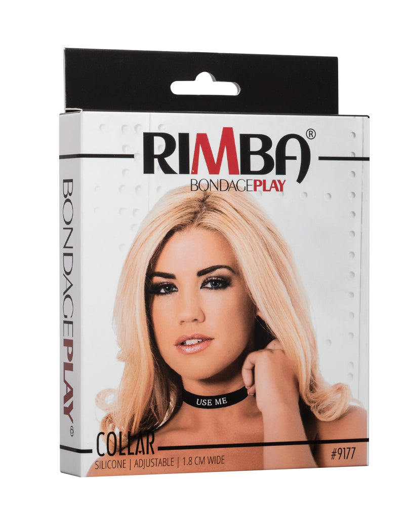 Rimba - Collare - Collare con scritta - USE ME - Silicone - Nero-Erotiekvoordeel.nl