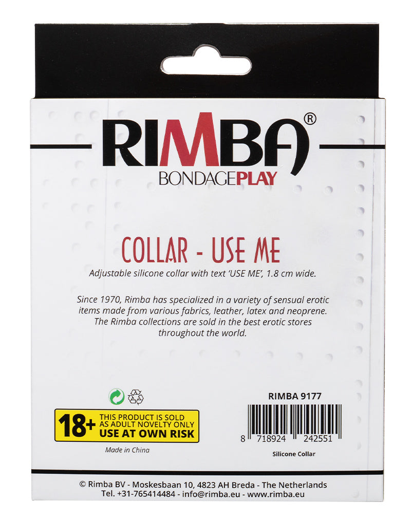 Rimba - Collare - Collare con scritta - USE ME - Silicone - Nero-Erotiekvoordeel.nl