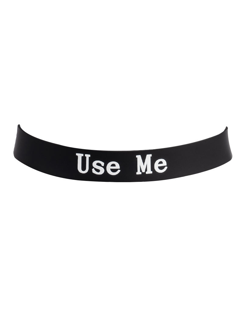 Rimba - Collare - Collare con scritta - USE ME - Silicone - Nero-Erotiekvoordeel.nl