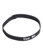 Rimba - Collare - Collare con scritta - USE ME - Silicone - Nero-Erotiekvoordeel.nl