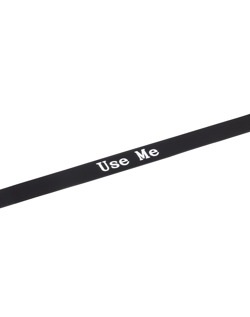 Rimba - Collare - Collare con scritta - USE ME - Silicone - Nero-Erotiekvoordeel.nl