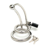Rimba Bondage Play - Extenseur urétral en acier inoxydable de haute qualité avec verrouillage pénien et cockring - Erotiekvoordeel.nl