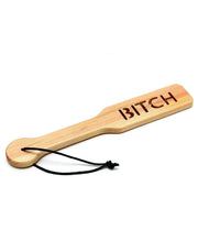 Rimba Bondage Play - Paletta per sculacciate in legno con scritta “Bitch” - Erotiekvoordeel.nl