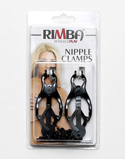 Rimba - Pinze per capezzoli giapponesi Clover con catena - Nero-Erotiekvoordeel.nl