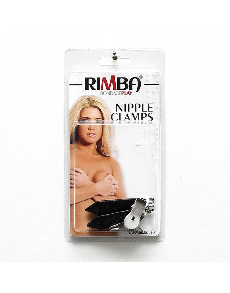 Rimba Bondage Play - Clamps With Black Leather-Covered Weights-Erotiekvoordeel.nl