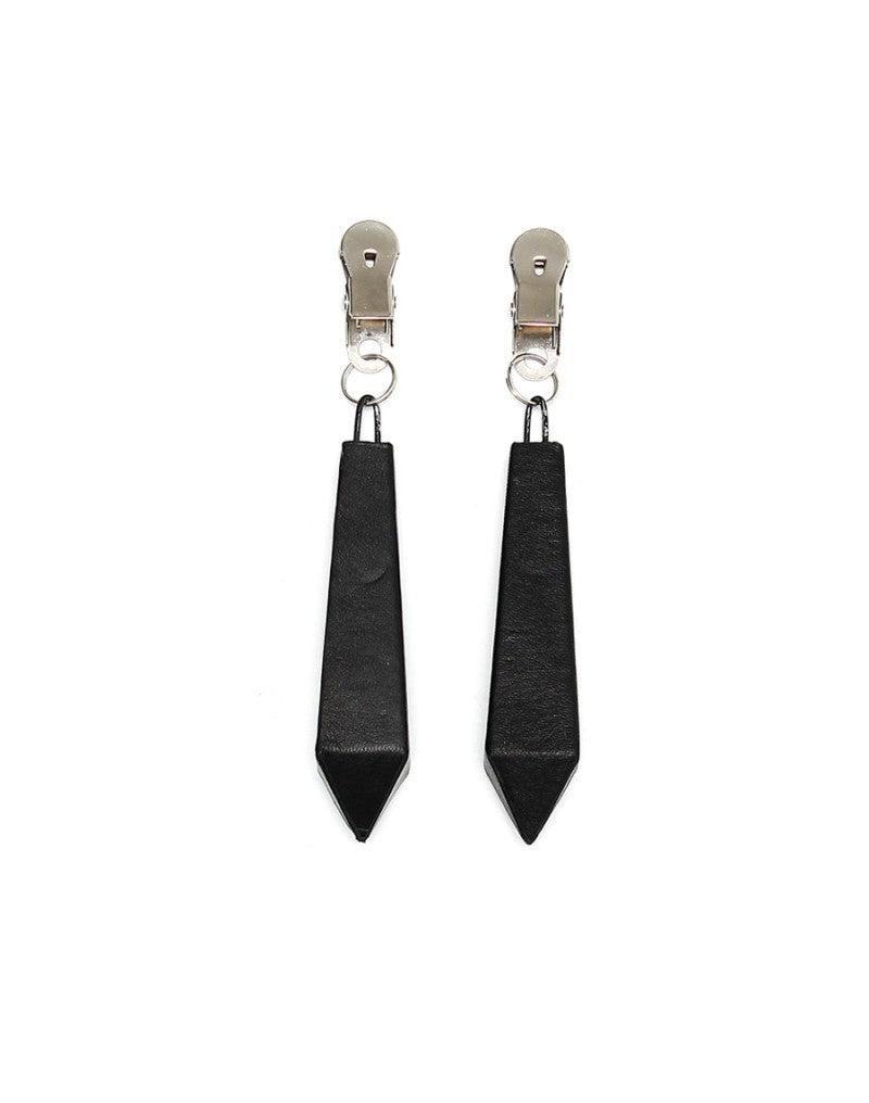 Rimba Bondage Play - Clamps with Black Leather-Covered Weights - Erotiekvoordeel.nl