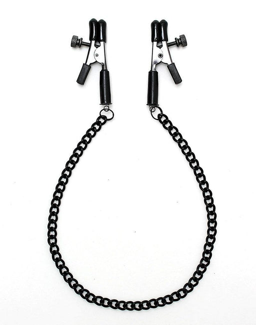 Rimba Bondage Play - Zaciskające Klipsy Na Sutki Z śrubą Regulacyjną I łańcuszkiem - Czarne-Erotiekvoordeel.nl