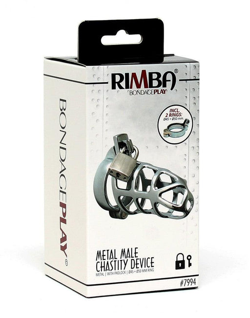Rimba Bondage Play - Gabbia di castità - Gabbia per il pene in metallo con lucchetto - Modello aperto - Erotiekvoordeel.nl