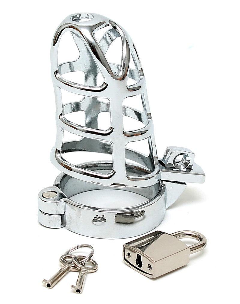 Rimba Bondage Play - Gabbia di castità - Gabbia per il pene in metallo con lucchetto - Modello aperto - Erotiekvoordeel.nl