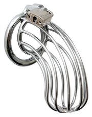 Rimba Bondage Play - Gabbia di castità - Gabbia per il pene in metallo cromato con lucchetto - A rete - Taglia unica - Erotiekvoordeel.nl